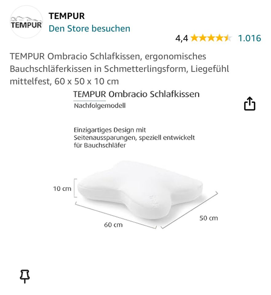 Tempur Ombracio Bauschläferkissen in München