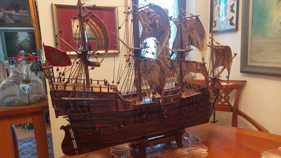 Historisches Kriegsschiff Schiffsmodell Segelschiff Holz ca.70cm in Nürnberg (Mittelfr)
