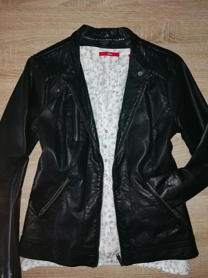 Only 40 L Lederjacke Bikerjacke Jacke schwarz in Pfeffenhausen