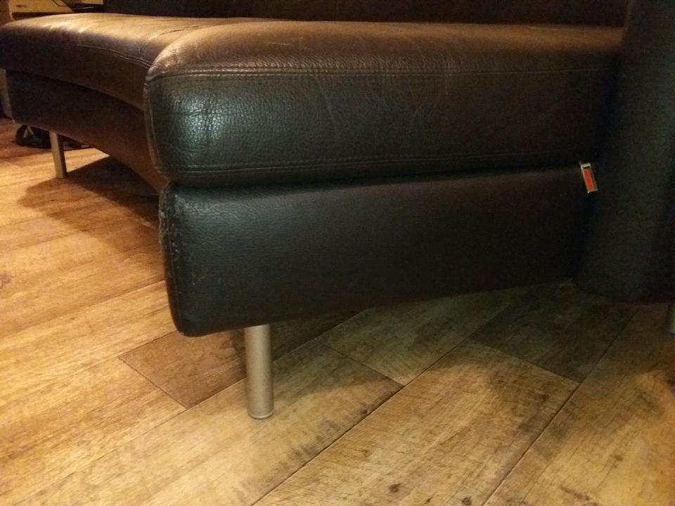 Design Leder Sofa Dreipunkt schwarz in Wilnsdorf