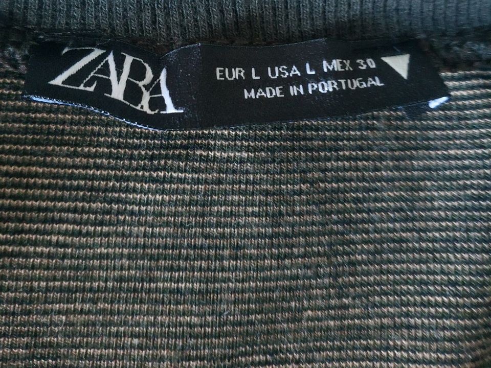 Zara ⭐ Damen Pullover langarm Shirt Nato mit Strasssteinen Gr. L in Haiger