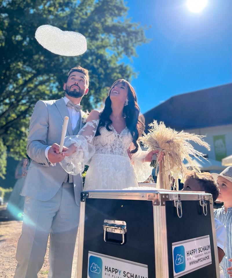 Helium Schaumherzen statt Luftballons Hochzeit in Mainz