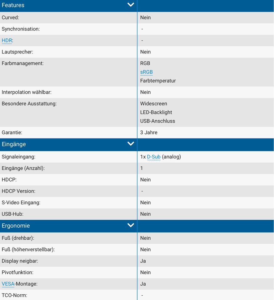 PC-Bildschirm AOC e2234Swa günstig abzugeben! in Gernsbach