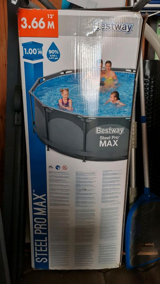 Pool Bestway Steel Pro Max Grau mit viel Zubehör in Himmelkron