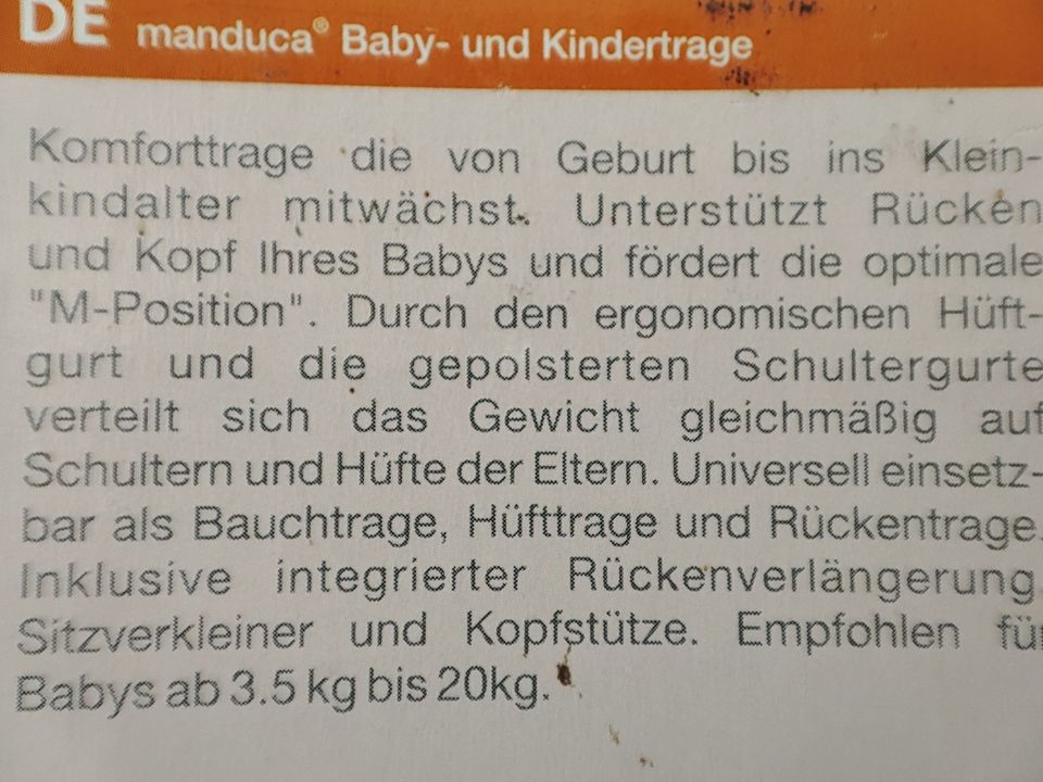 Babytrage MANDUCA cappucino-braun in Frankfurt am Main