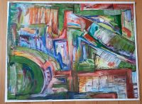 Abstrakte Kunst Acrylbild mit Ölkreide original Baden-Württemberg - Offenburg Vorschau