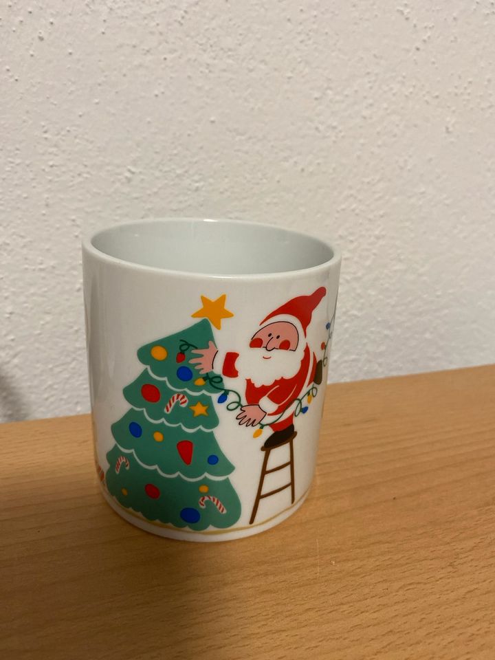 2 Tassen Kaffeebecher Weihnachtsmotiv weihnachtlich in Klein-Winternheim