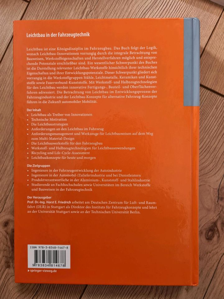 Buch Leichtbau in der Fahrzeugtechnik ATZ/MTZ-Fachbuch, Friedrich in Stuttgart