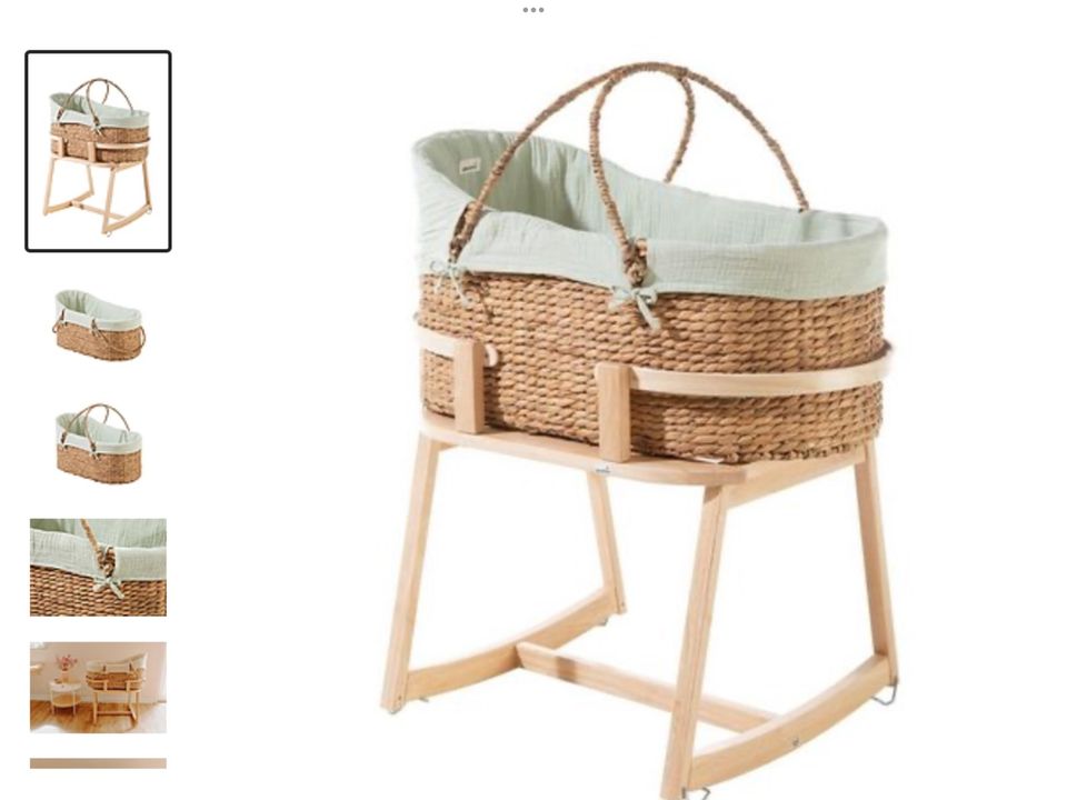 Geuther  Babywiege Moses Basket Set — mint in Dorsten