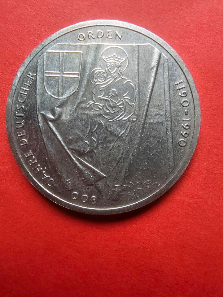 10 DM ark 800 Jahre Deutscher Orden 1990 J, 625er Silber in Wermelskirchen