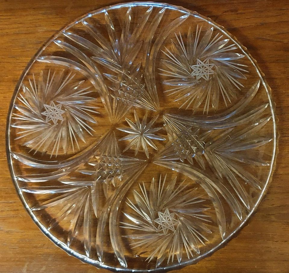 Kristallglas Platte, d= ca 30cm in Gönnheim
