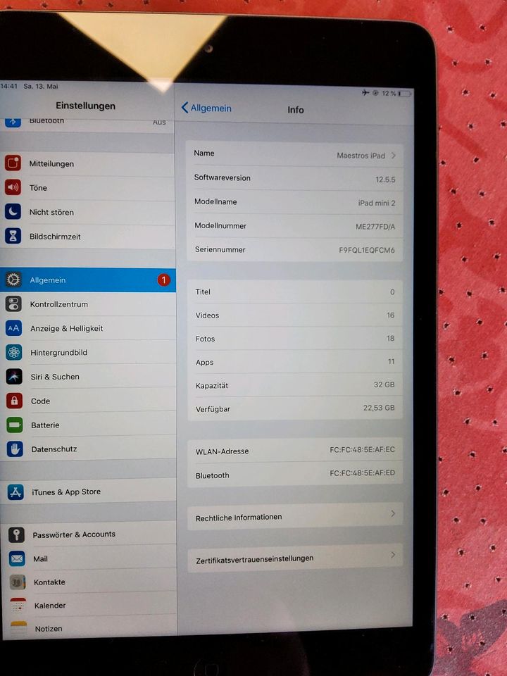 iPad Mini 2, 16 GB, inkl. Hülle in Düren