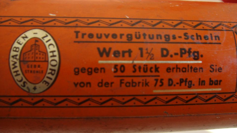 Blechdose Schwaben-Zichorie Günzburg - Geb. Strehle - 30er - 50er in Ingolstadt