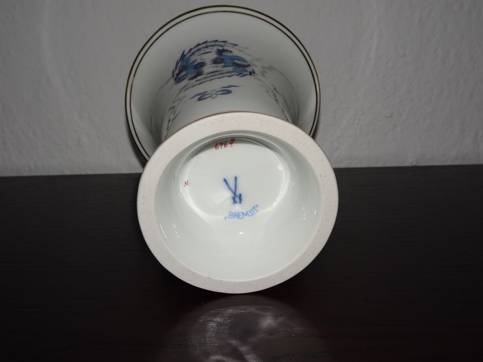 Meissen blauer Drache seltene Trompetenvase 14 cm 1.Wahl in Hamburg