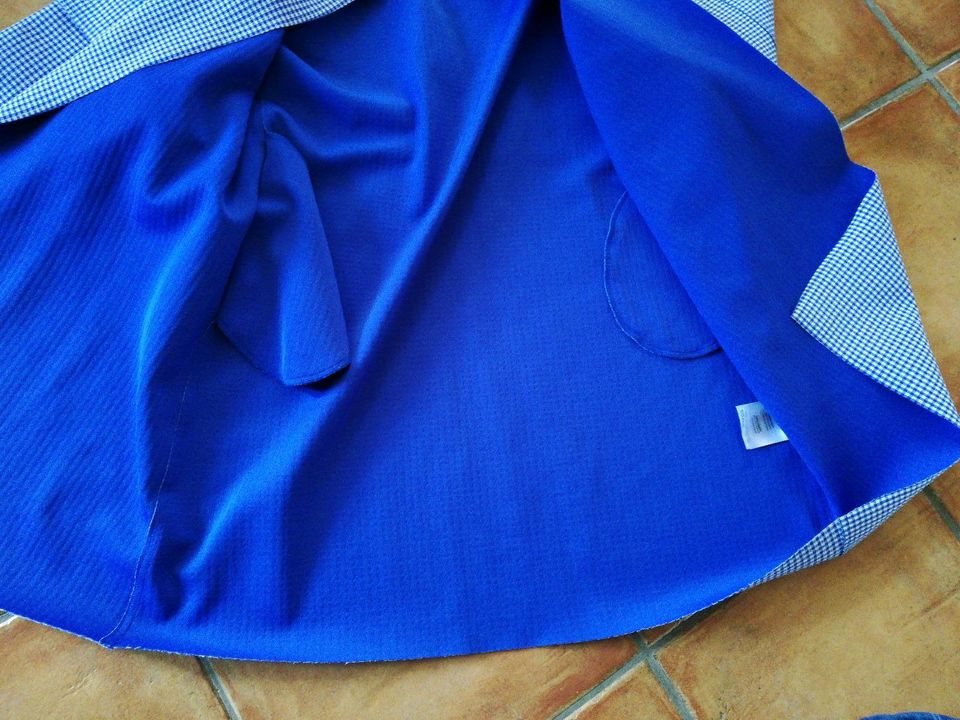 Rich & Royal Trenchcoat Mantel Sommer blau kariert Größe S 36 in Kraichtal