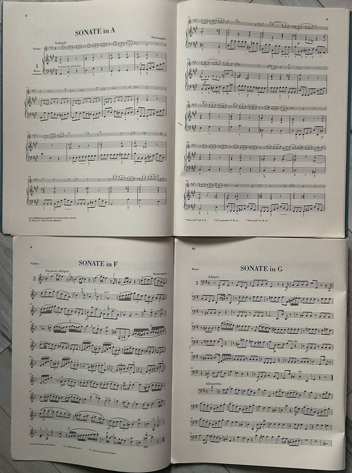 Noten für Violine und Klavier – F. Benda, A. Dvorak, A. Pärt in Aalen