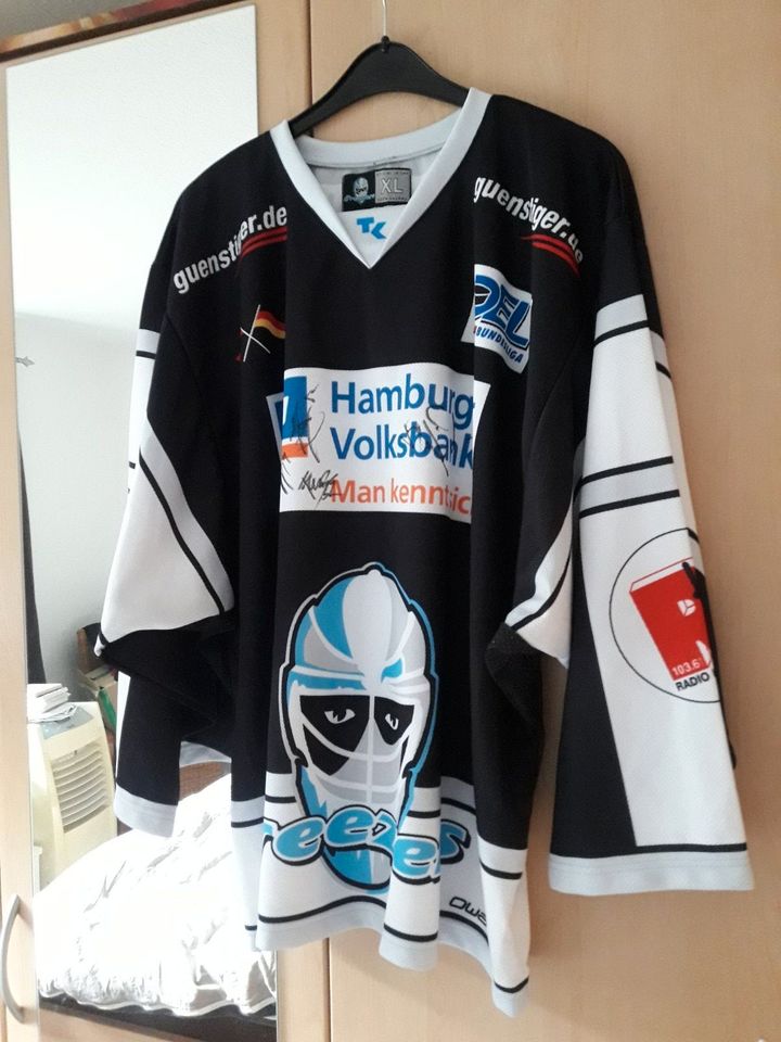 TRIKOT Hamburg Freezers XL JERSEY Eishockey mit Autogrammen in Boostedt