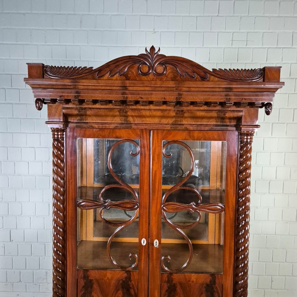 24517 Vitrine Schaukasten Biedermeier 1840 Mahagoni Antik in Nordhorn