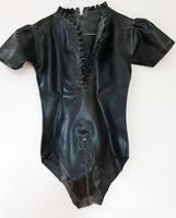 Cooler Wetlook Kurzarm Body mit Rüschen schwarz - Gr. S Nordrhein-Westfalen - Borgholzhausen Vorschau