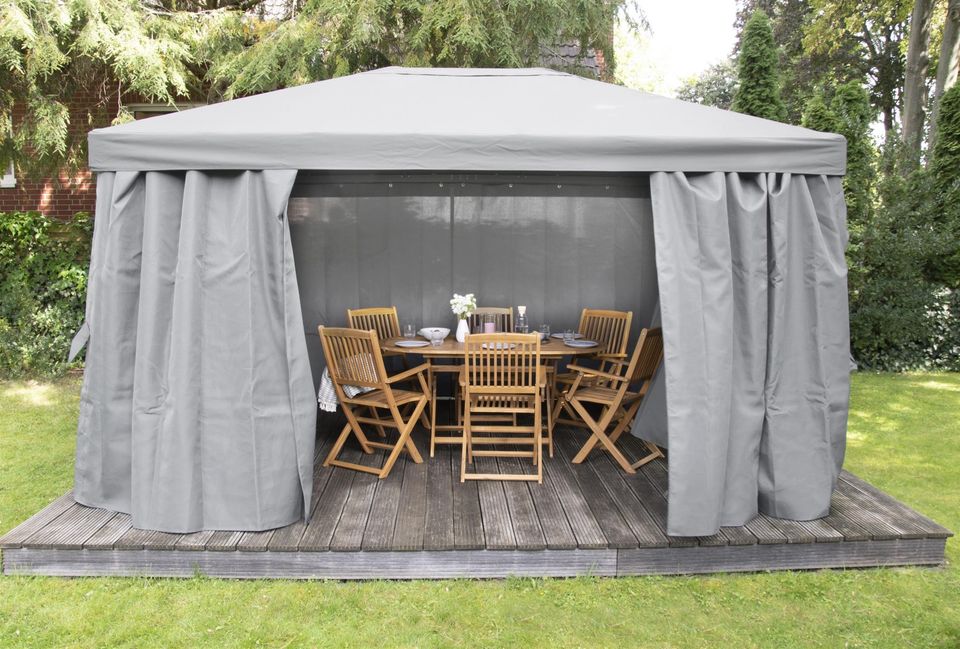 B-Ware Alu-Stahl Pavillon 3x4m grau + Moskitonet, Preis 600 Euro* in Waghäusel