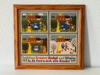 Vintage gerahmtes Stickbild Jahreszeiten Bild Kinder Sommer Bremen - Schwachhausen Vorschau