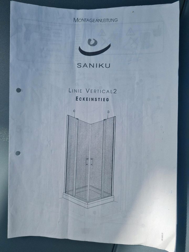 Saniku Duschkabine Eckeinstieg für 90 x 90 cm Duschwanne in Eschweiler