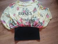 Bluse, Oberteil, Schmetterlingsform, Gr. S, gelb mit Rosen Sachsen - Lichtenau Vorschau