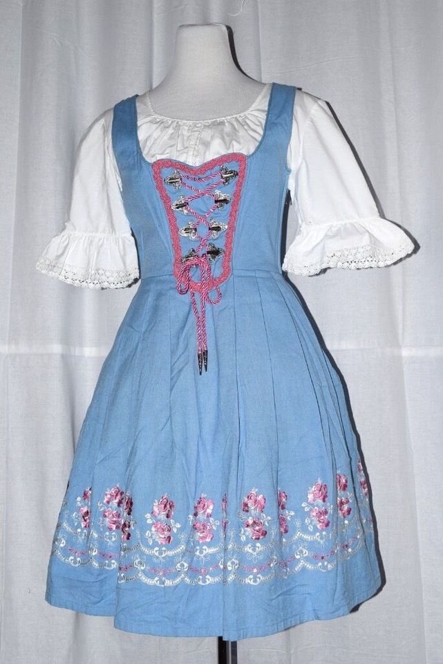 Original Steindl Vintage Dirndl Balkonett bestickt GR 36 in Themar