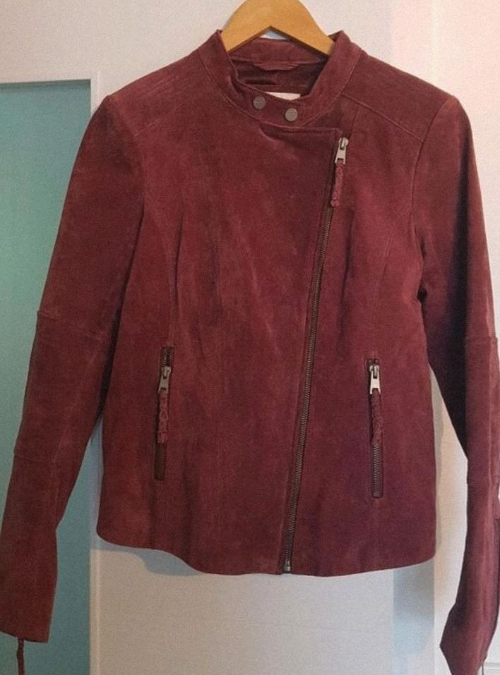 ESPRIT Leder Jacke Damen rot M 36 38 wie neu! in Saarbrücken