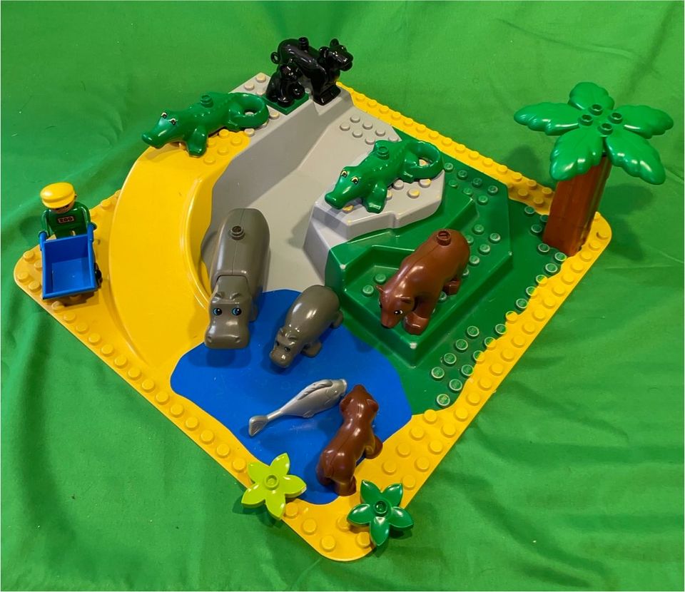 LEGO DUPLO * VINTAGE ZOO PLATTE * Nilpferd Krkodil Bär Panther in Tornesch