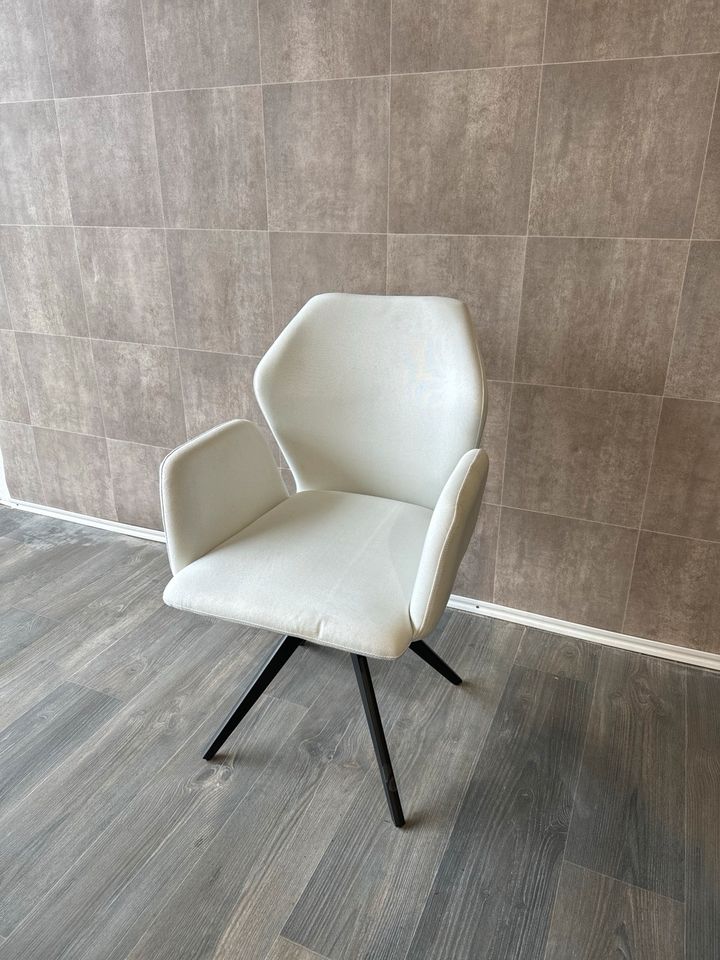 Stuhl Design Sessel Weiß Stoff Neu UVP 380€ in Dortmund