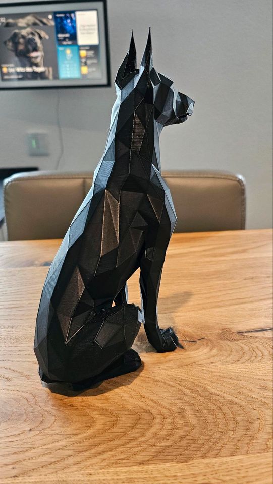 Dobermann Figur 25cm hoch, 3D Druck poly, schwarz in Freisen