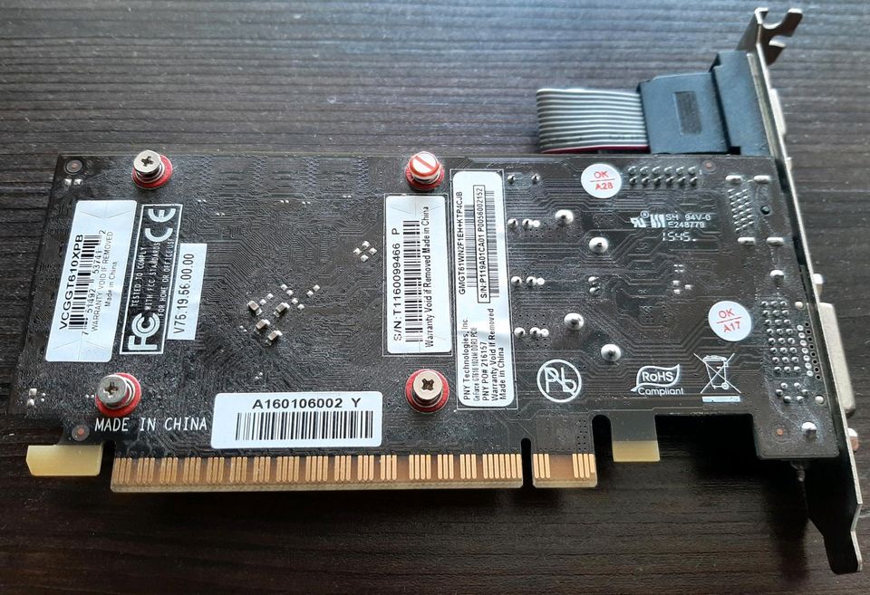 PNY Geforce GT610 1024MB DDR3 PCIe VGA HDMI DVI Grafikkarte in Kleinich