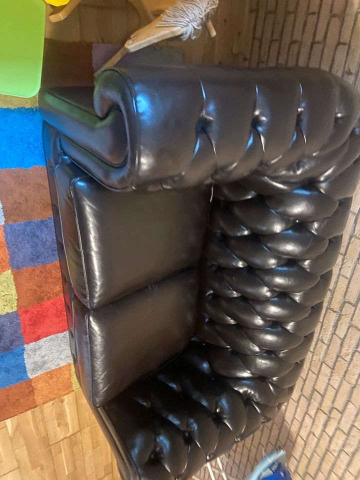 Oxford Sofa,echtes Leder,dunkelbraun in Bergkirchen