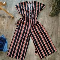 Shein Jumpsuit Lang Gestreift Schwarz Rot Gr. L Bayern - Veitsbronn Vorschau