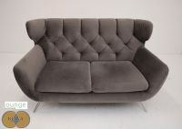 Lounge handmade Zweisitzer Sofa Samt grau Couch Nordrhein-Westfalen - Bergkamen Vorschau