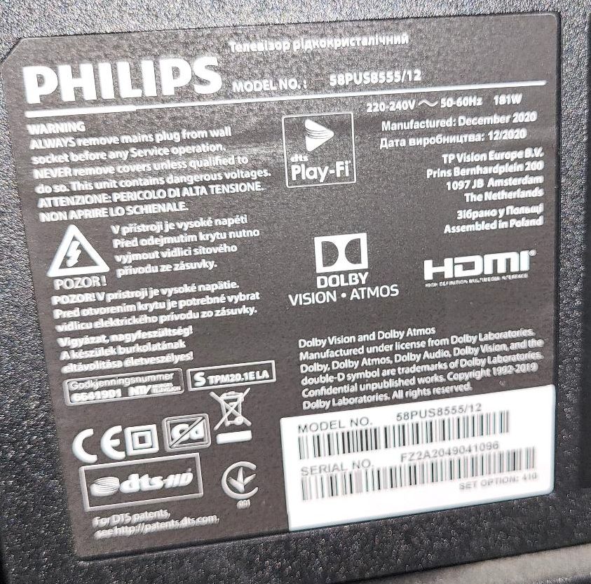 Philips TV 58 Zoll 4k Ambilight Teildefekt 58PUS8555/12 in Leipzig