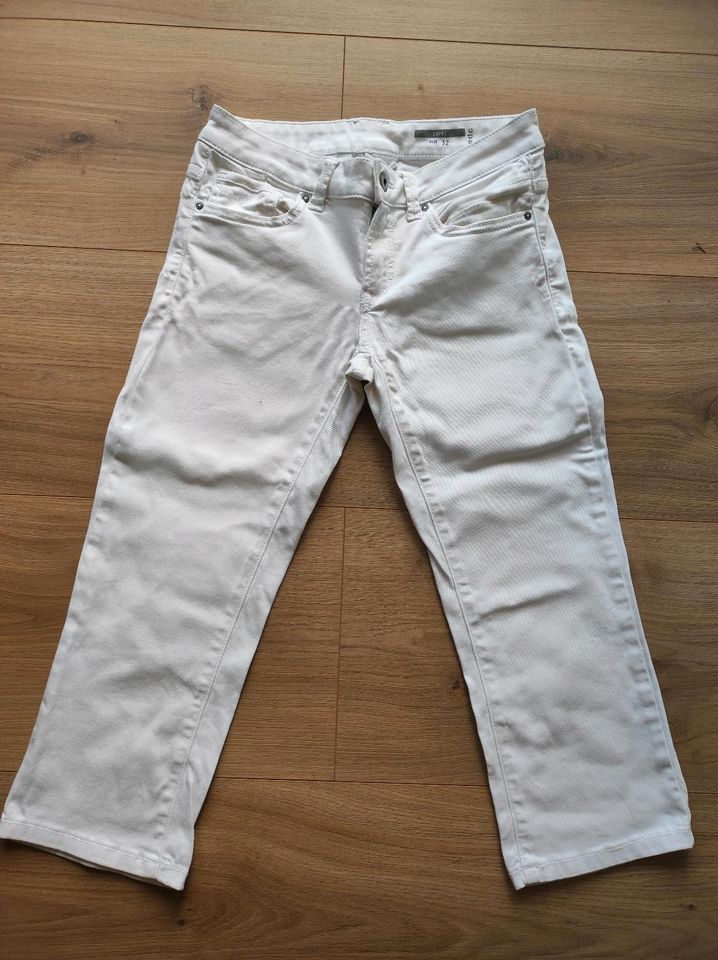 EDC Hose Gr. 32 XS XXS weiß Capri Hose Caprihose Jeans in Augsburg