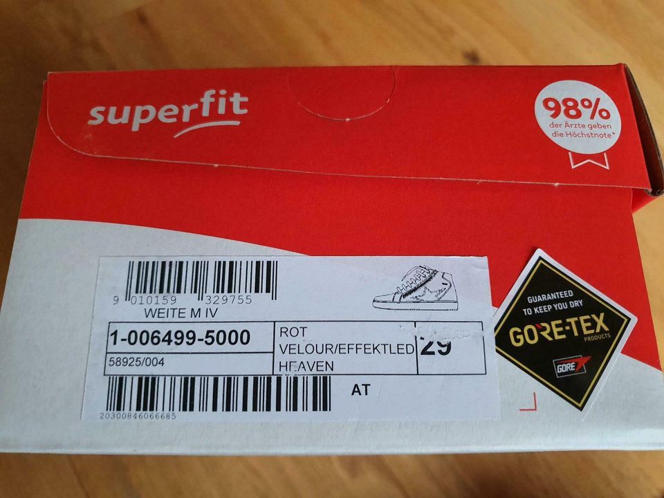 Superfit Sneaker Stiefelette leicht gefüttert dunkelrot Gr.29 in Rheinzabern