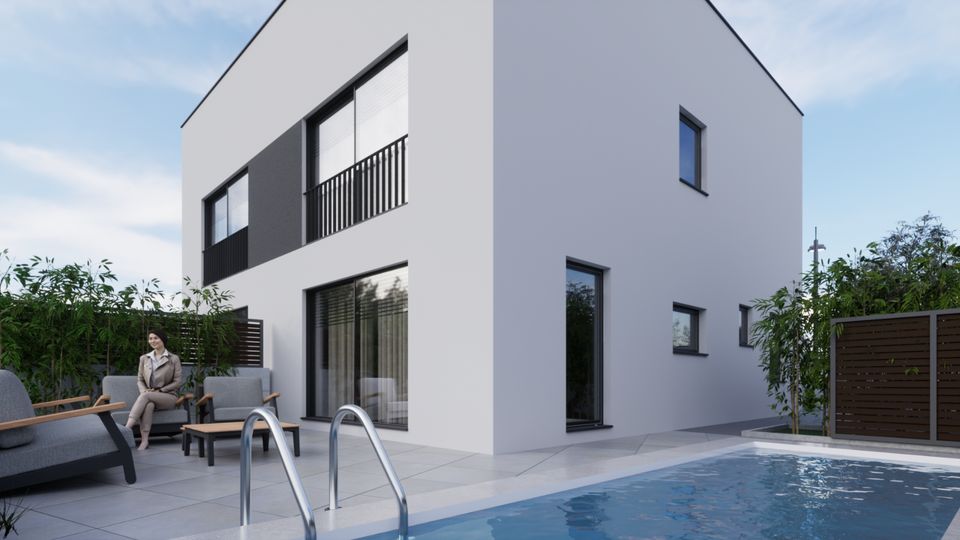 Kroatien Istrien Peroj Duplex-Haus mit Pool, inkl. MwSt, ausgezeichnete Lage nahe dem Meer( 800 m) Dachterrasse mit Aussicht in Freiberg