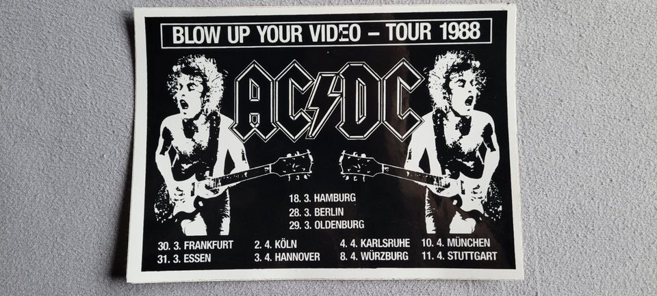 AC/DC Sticker Aufkleber Fotos Tour 1988 Hard Rock Metal in Kettenheim