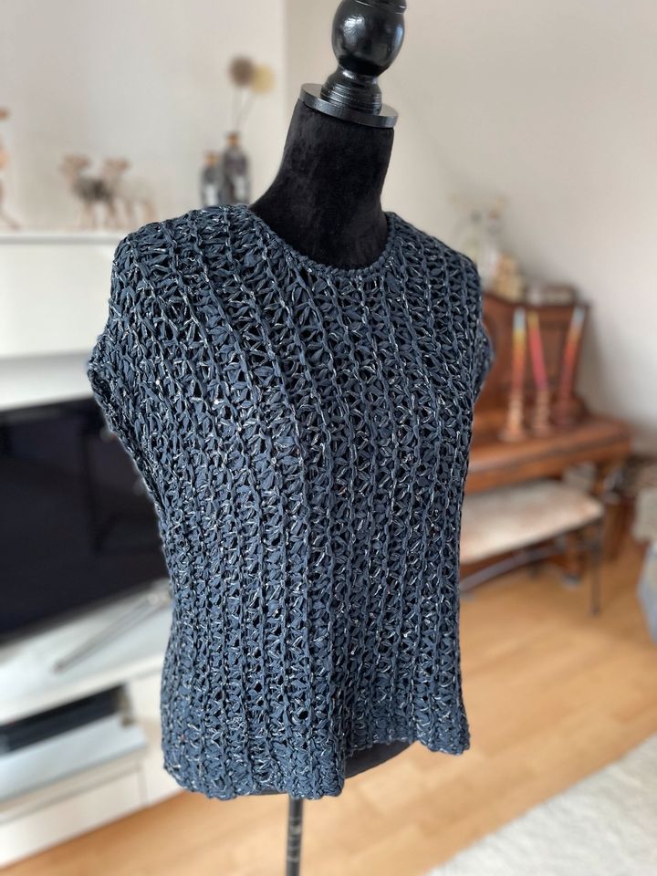 Kurzarm Pullover Strickpullover aaiko dunkelblau S 34 36 wie Neu in Rostock