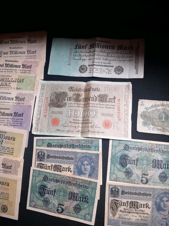 Biete hier ein Konvolut Banknoten Papiergeld von 1910/17/23 an. in Jeckenbach