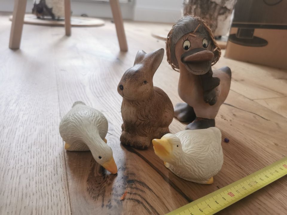 ✿✿ Ostersachen Oster Schmuck Osterdeko Figuren Keramik Gans Hase in Mannheim