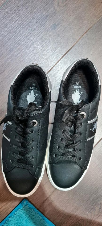 US polo Assn plateau sneaker gr. 38 schwarz weiss Ralph lauren tu in Gerolsheim