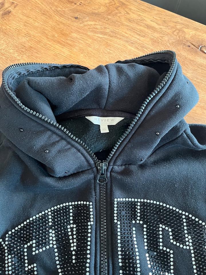 Review Sweatjacke mit Paillettenbesatz schwarz Größe XS in Dorsten