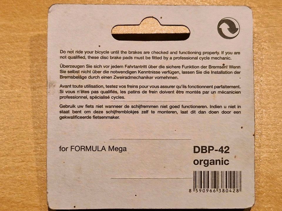 Bremsbeläge für Formula Mega, R1 - organisch in Gunzenhausen