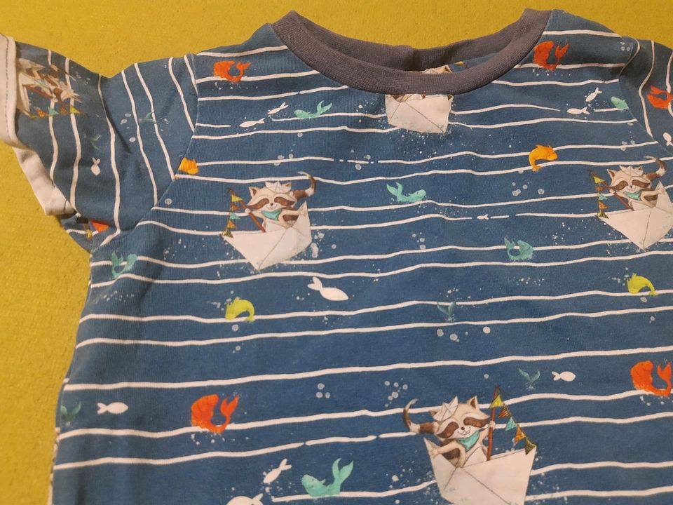 Handmade Shirt, etsy T-Shirt, Größe 80/86, 86, blau, Waschbär in Dohna