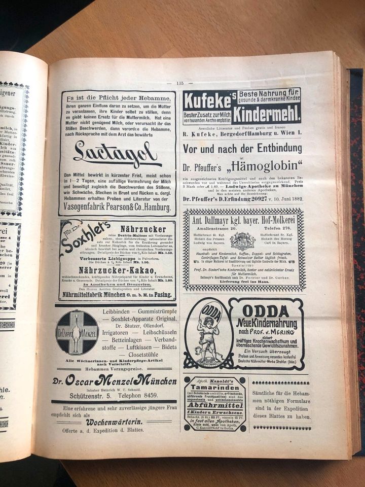 Hebamme Zeitungen von 1903-1905 in Hochdorf