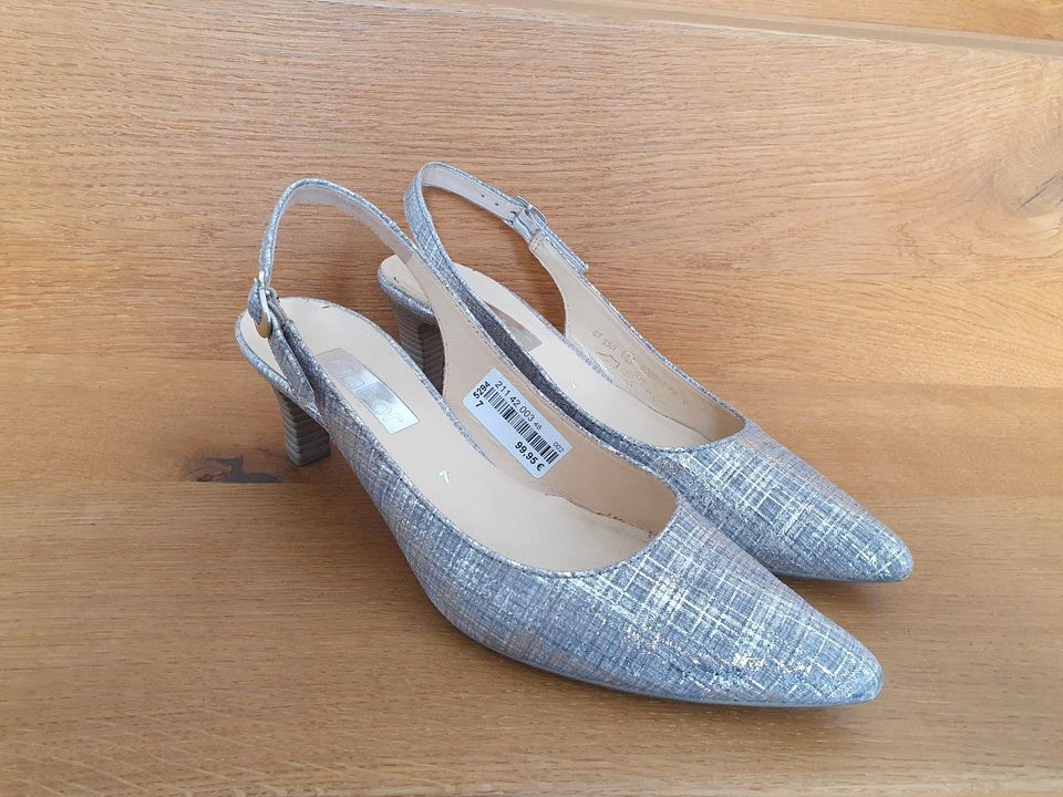 Pumps Gabor metallic Silber 40 / 7 1x getragen Sommer in Reichertshofen